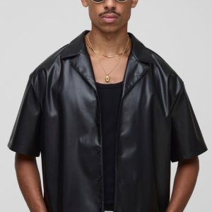 Boxy Oversized PU Shirt