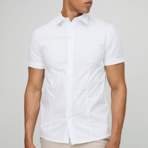 Slim Fit Basic Short Sleeve Collared