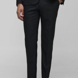 Slim Plaid Suit Pants