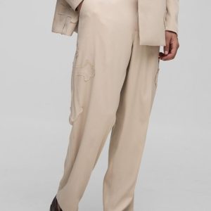 Relaxed Fit Cross Applique Suit Pants