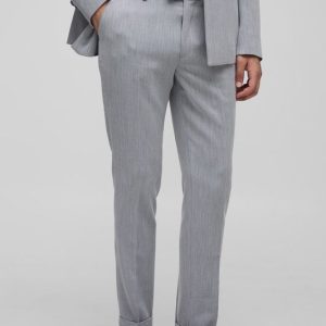 Skinny Fit Herringbone Suit Pants