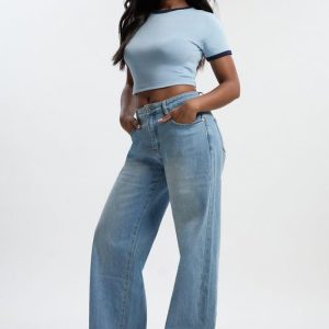 Basic High Waist Straight Leg Jean