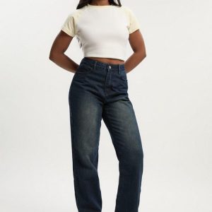 Basic High Waist Straight Leg Jean