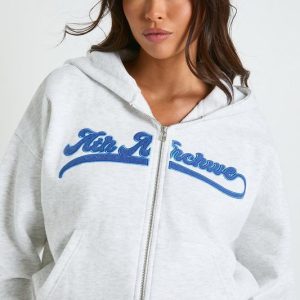 Ath Archive Self Fabric Applique Zip Through Hoodie