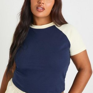 Plus Cotton Contract Ringer Sleeve Baby T-Shirt