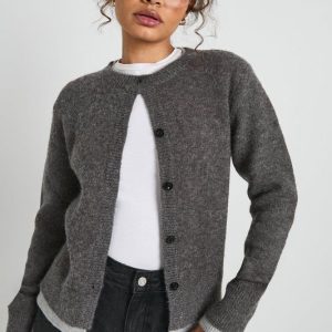 Double Layer Button Through Knitted Cardigan