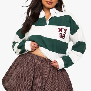 Plus Check Puff Ball Skirt