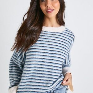 Super Soft Thin Stripe Oversized Knitted Jumper