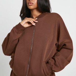Bomber Zip Through Sweatshirt