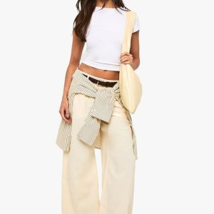 Low Rise Wide Leg Trousers