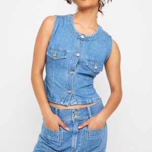 Denim Pocket Detail Mini Skirt