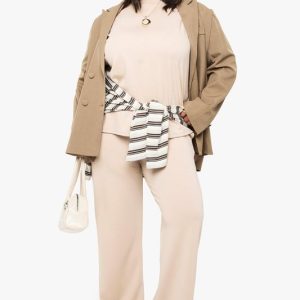 Plus Super Soft Wide Leg Elasticated Waist Trouser