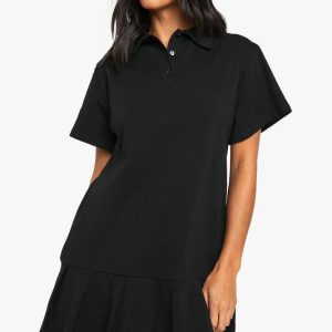 Petite Cotton Pleated Hem T-Shirt Mini Dress