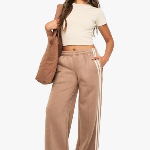 Side Stripe Pintuck Straight Leg Jogger