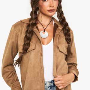 Suede Look Oversized Shirt