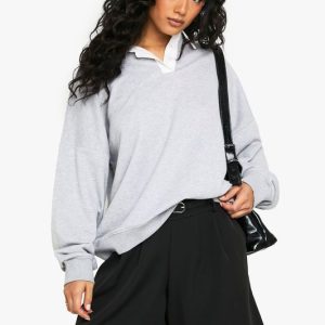 Loopback Contrast Collar Rugby Shirt