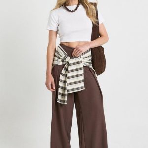 Tall Woven Pleated Wide Leg Trouser