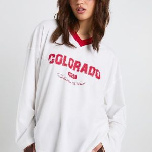 Colorado Contrast Binding Long Sleeve Top