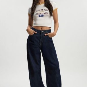 Basic High Waist Super Wide Leg Jean