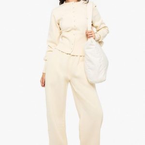 Deep Hem Popper Bomber Sweatshirt Tracksuit