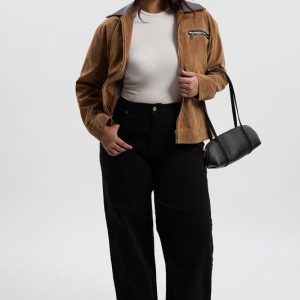 The Plus Mid Waist Wide Leg Jean