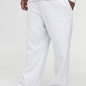 330GSM Plus Straight Leg Fit Sweatpants In Grey Marl