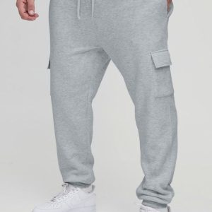Plus 330GSM Skinny Fit Basic Cargo Sweatpants