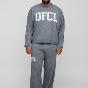 Plus OFCL Knitted Oversized Sweat & Jogger Tracksuit
