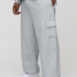 Plus 330GSM Relaxed Fit Basic Cargo Sweatpants