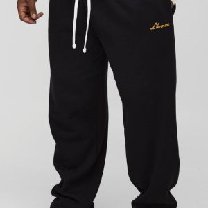 Plus L'Homme Embroidered Oversized Sweatpants