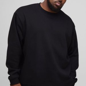 Plus Basic Oversized Crew Neck Sweatshirt