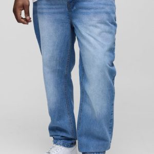 Light Blue Plus Relaxed Rigid Jeans