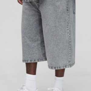 Plus Acid Wash Longline Jorts