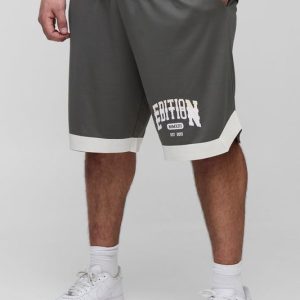 Plus Varsity Mesh Basketball Loose Fit Shorts