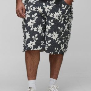 Plus Floral Tapestry Relaxed Fit Shorts