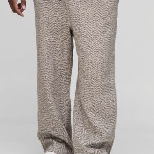 Plus Relaxed Leg Brushed Herringbone Trouser