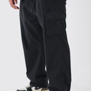 Plus Relaxed Fit Fixed Waist Cargo Pants