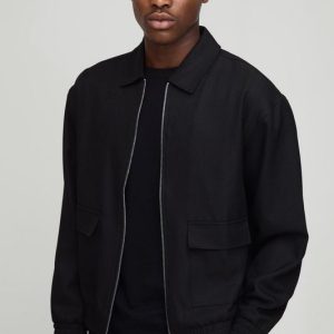 Oversized Twill Cargo Pocket Tailored Jacket