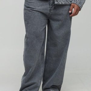 Plus Acid Wash Relaxed Fit Jeans
