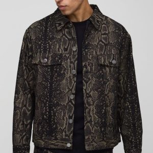 Regular Fit Croc Jean Jacket