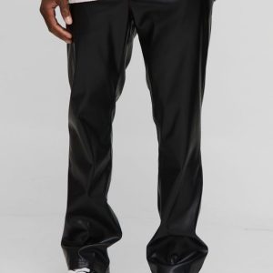 Slim Fit PU Flared Pants